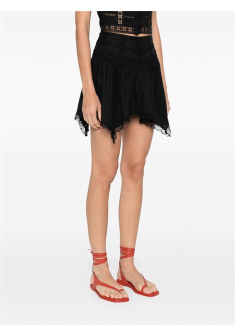 Gonna con ricami hibis in nero Charo Ruiz Ibiza 1989 - donna CHARO RUIZ IBIZA 1989 | 251400BLK